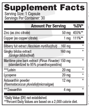 Vision 20 Supplement Facts