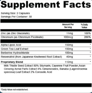 VivoTonic Supplement Facts